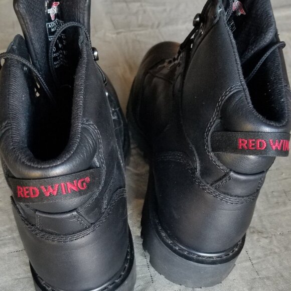 Red Wing Men's Leather 971 Size 9 E2 Steel Toe Waterproof Motorcycle Boots - Picture 3 of 8